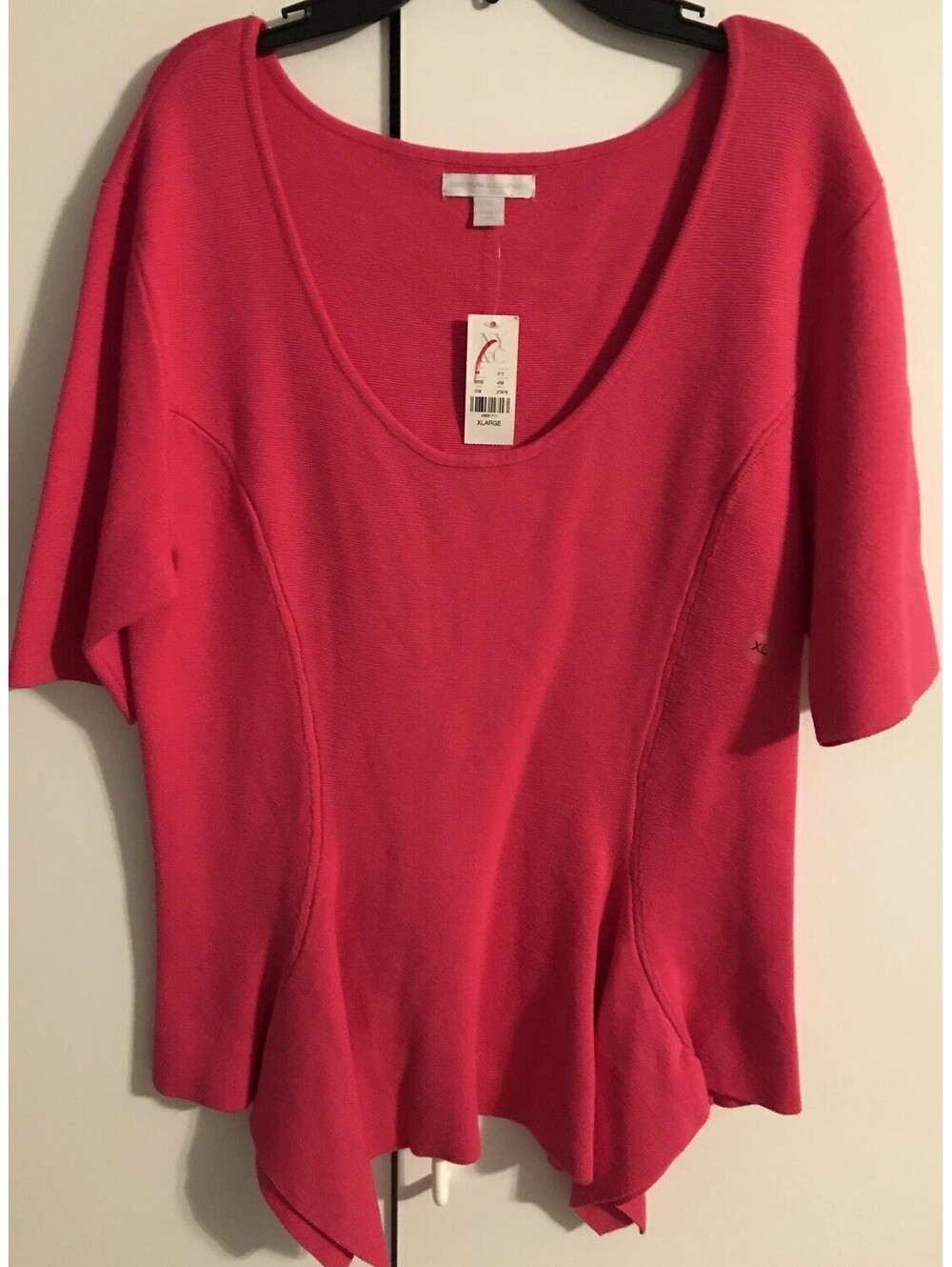 New York Company Womens XL Pink Scoop-Neck Thick Sweater Blouse NWT! M59
